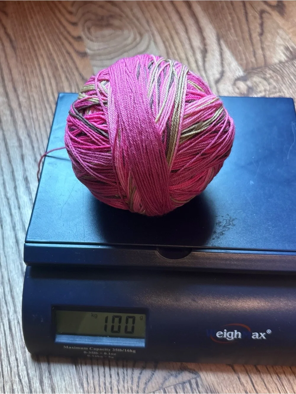 Yarn Fingering Hand Dyed Wool Blend 100g Pink Brown Knitting Crochet Handmade
